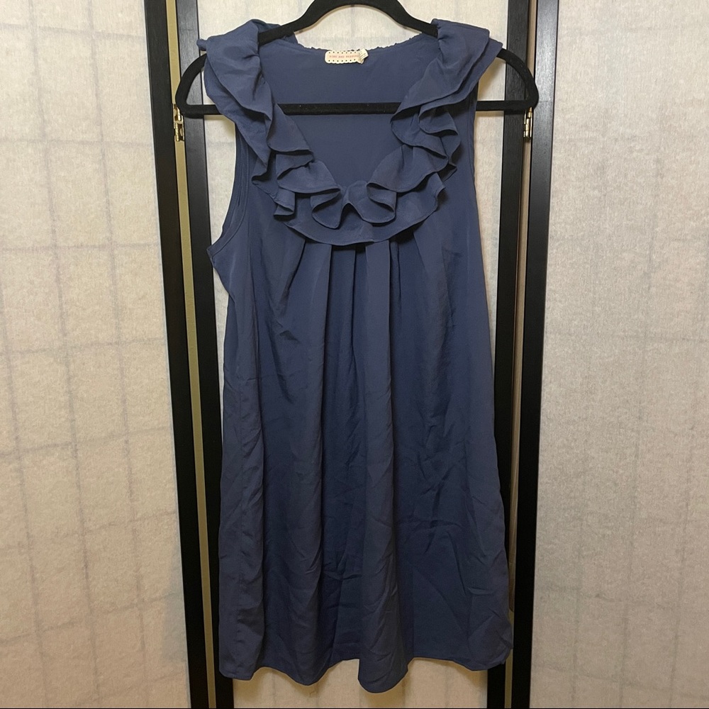 PINS AND NEEDLES Blue Shift Dress Ruffle 3 for $25